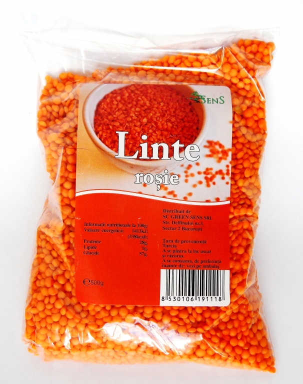 Linte rosie boabe 500g - GREEN SENSE