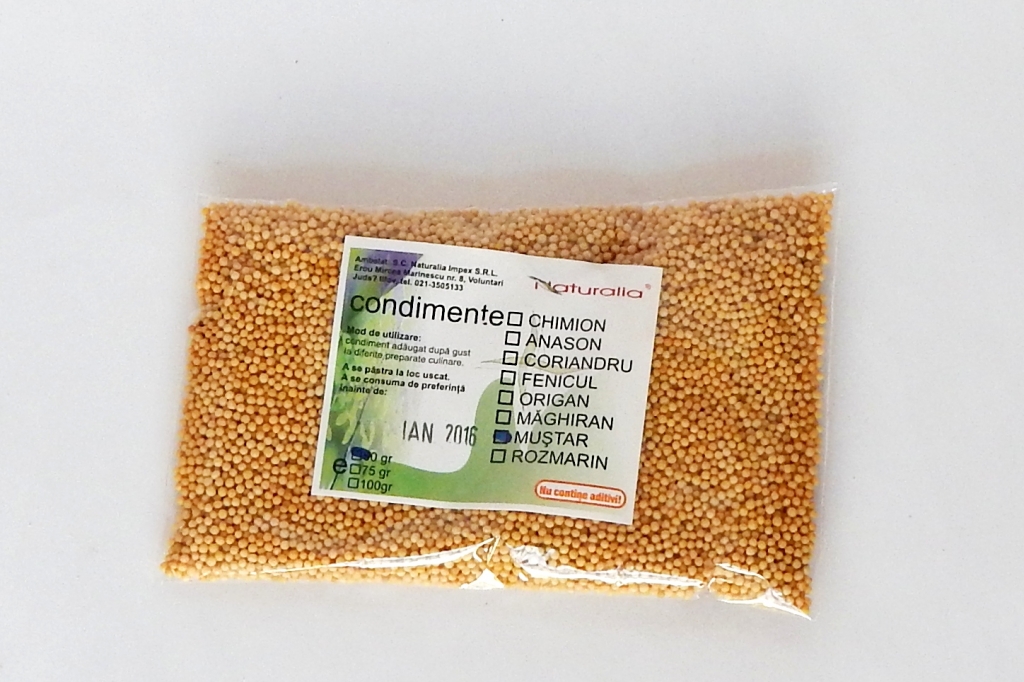 Condiment mustar boabe 50g - NATURALIA