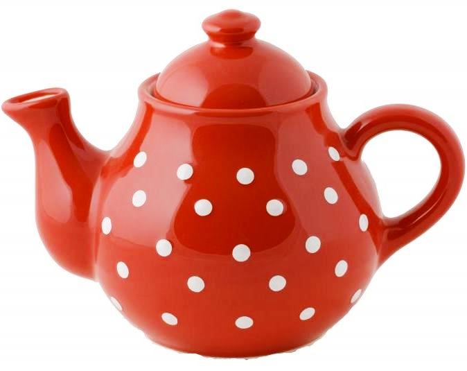 Ceainic ceramica rosu buline albe 1,8L - SONNENTOR