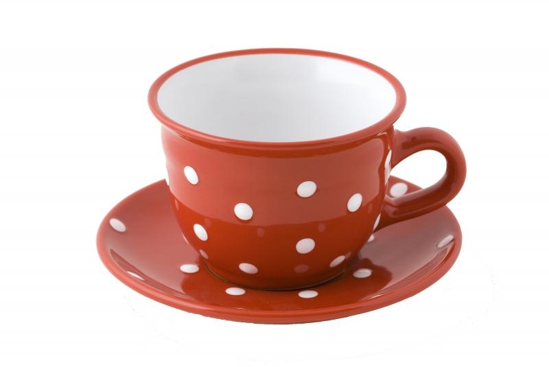 Ceasca ceai rosie buline albe 420ml - SONNENTOR