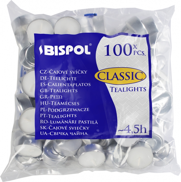 Lumanari pastila neparfumate 4,5h classic punga 100b - BISPOL