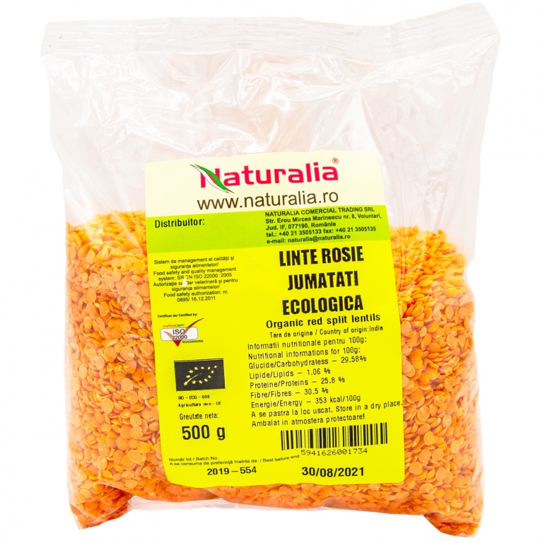 Linte rosie boabe eco 500g - NATURALIA