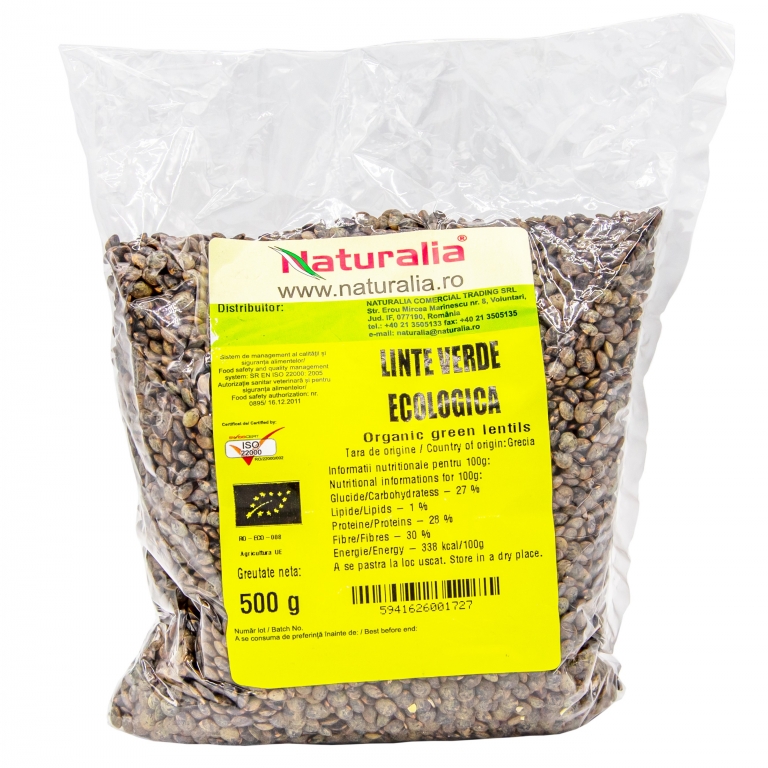 Linte verde boabe eco 500g - NATURALIA