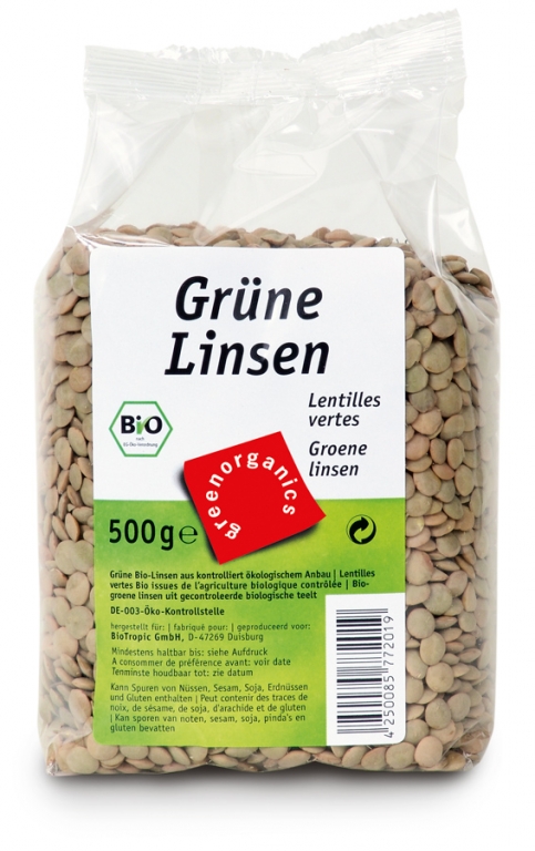 Linte verde boabe 500g - GREEN ORGANICS