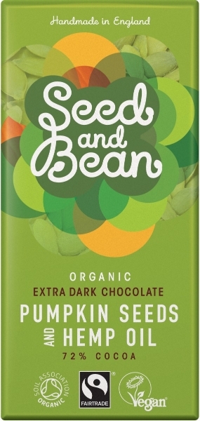 Ciocolata neagra 72% seminte dovleac ulei canepa eco 85g - SEED&BEAN