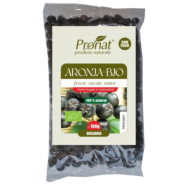 Aronia fructe uscate eco 100g - PRONAT