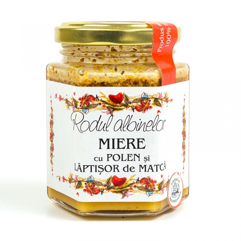 Miere cu polen laptisor matca 200g - PRISACA
