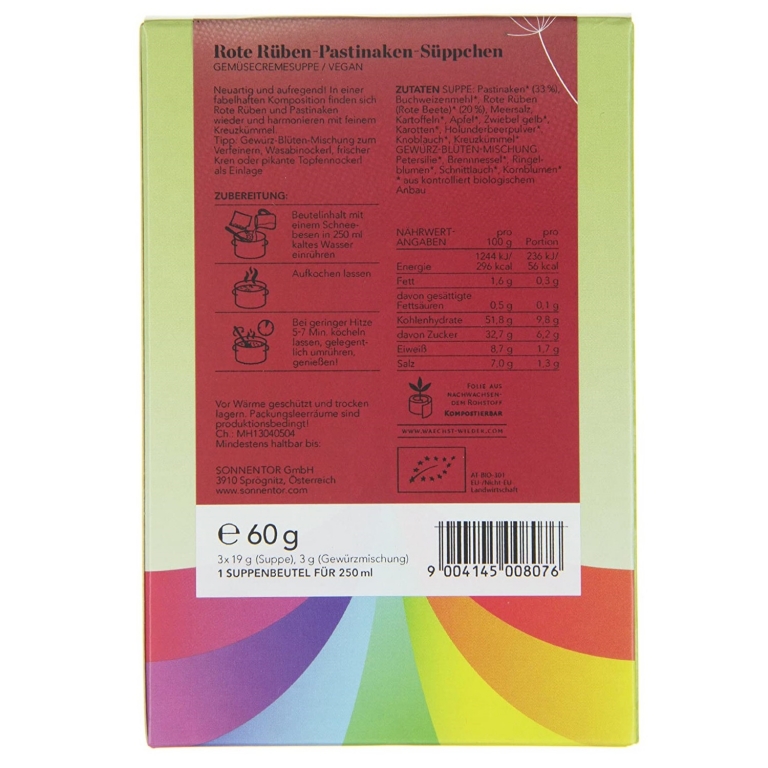 Supa sfecla rosie pastarnac 3portii eco 60g - SONNENTOR
