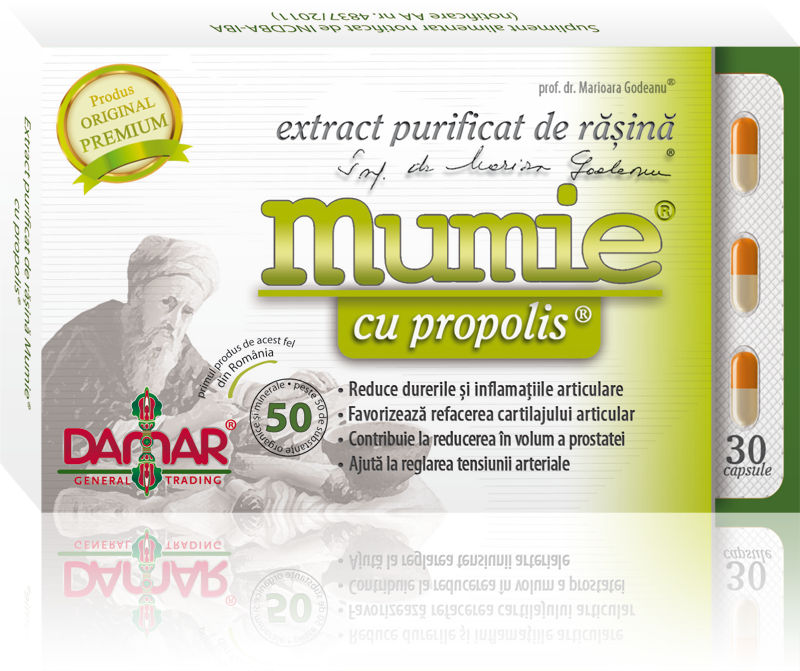 Mumie extract purificat rasina propolis 30cps - DAMAR