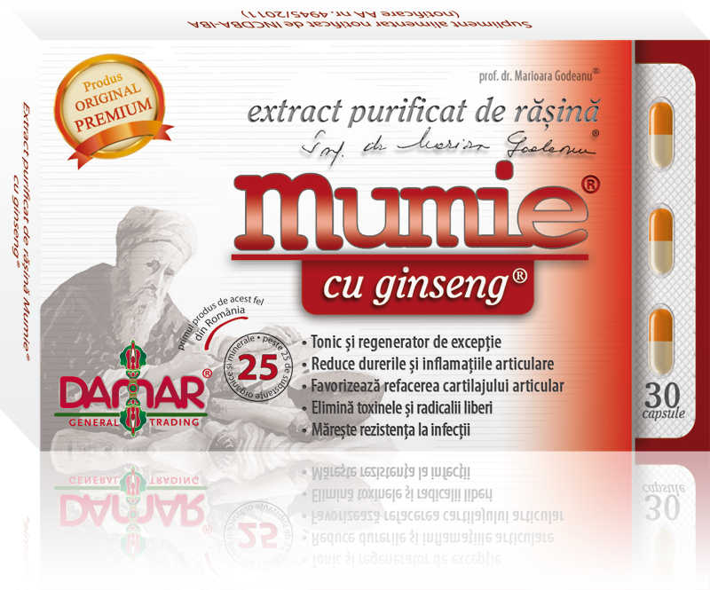 Mumie extract purificat rasina ginseng 30cps - DAMAR
