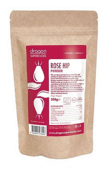 Pulbere macese raw bio 250g - DRAGON SUPERFOODS