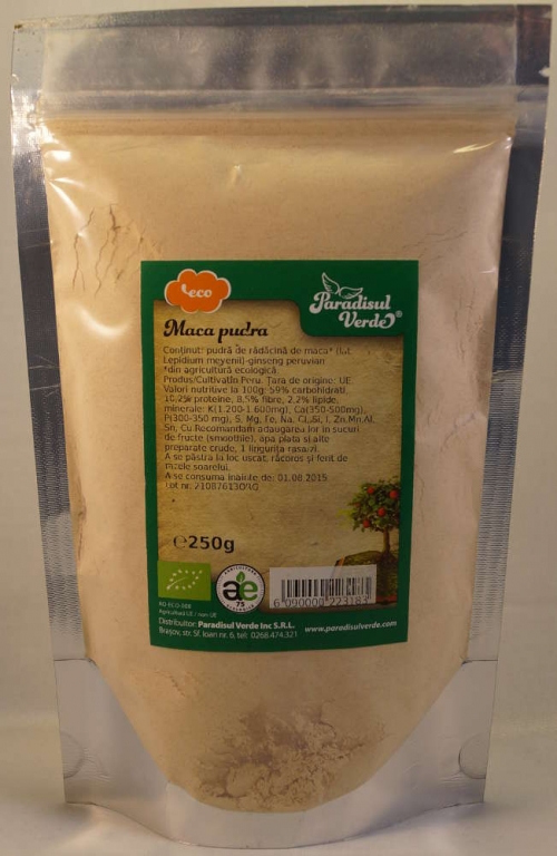 Pulbere maca bio 250g - PARADISUL VERDE
