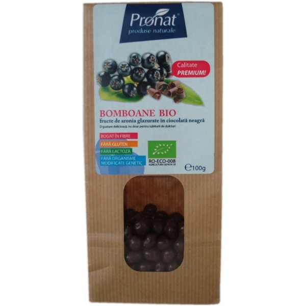 Boabe aronia invelite ciocolata neagra eco 100g - ARONIA ORIGINAL