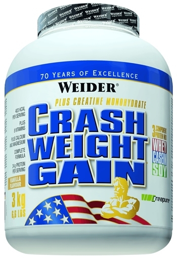 Pulbere Crash Weight Gain vanilie 3kg - WEIDER