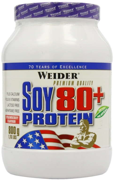Pulbere proteica soia izolat 80+ capsuni 800g - WEIDER