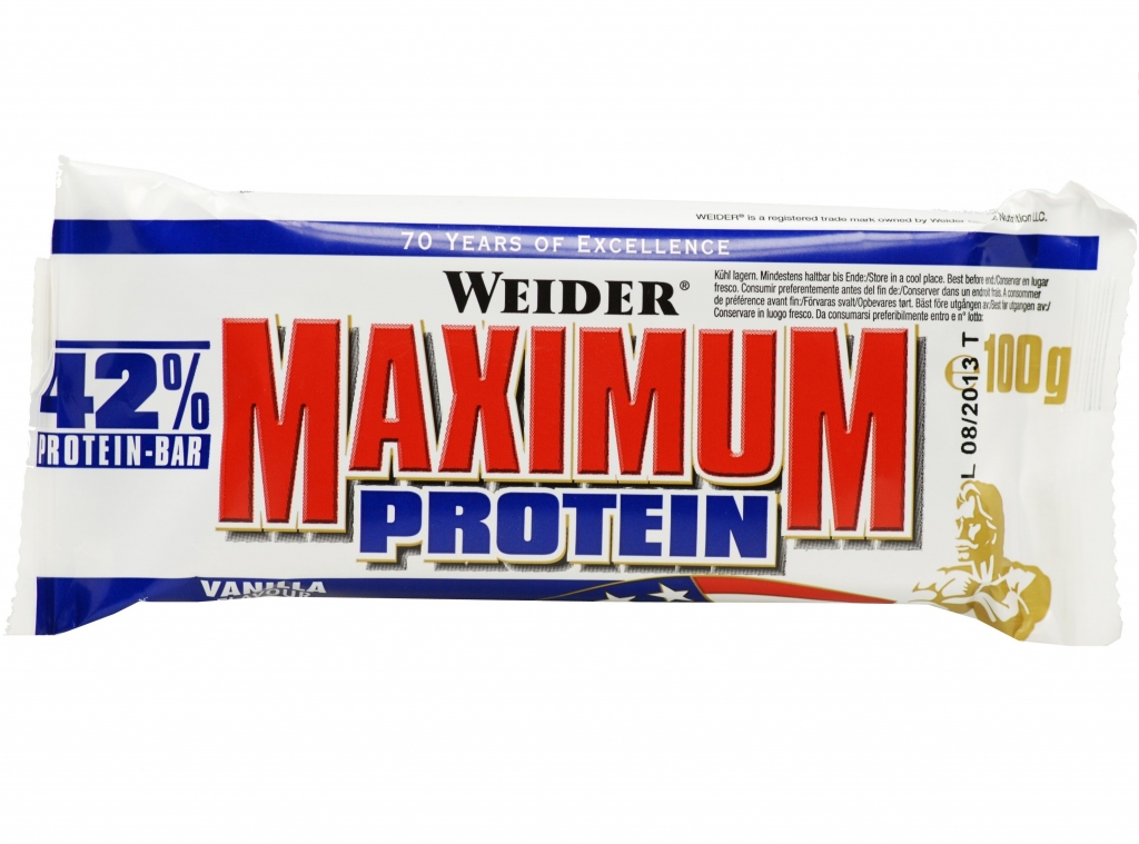 Baton proteic 42% MaximumProtein vanilie 100g - WEIDER