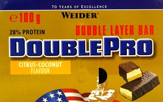 Baton proteic 28% DoublePro citrice cocos 100g - WEIDER