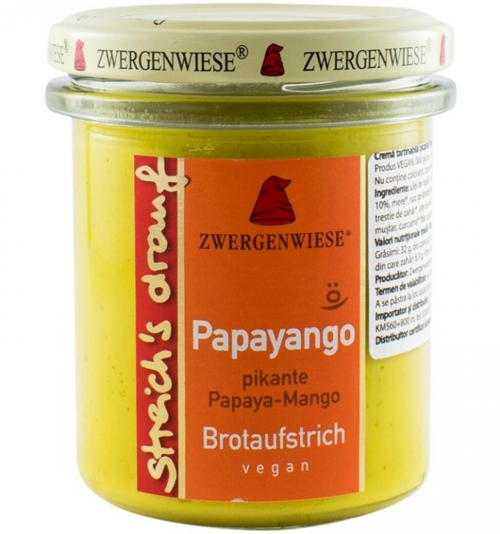 Crema tartinabila picanta papaya mango eco 160g - ZWERGENWIESE