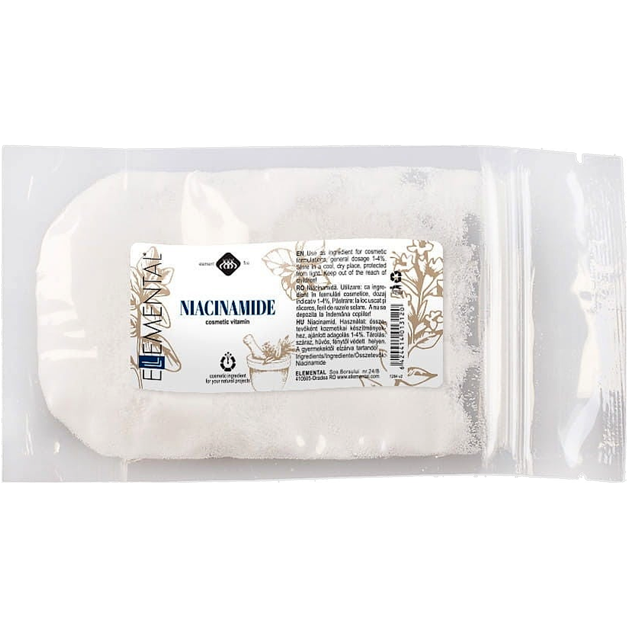 Vitamina B3 [niacinamida] 10g - ELLEMENTAL