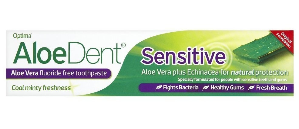 Pasta dinti aloe vera sensitive fara fluor AloeDent 100ml - OPTIMA HEALTH