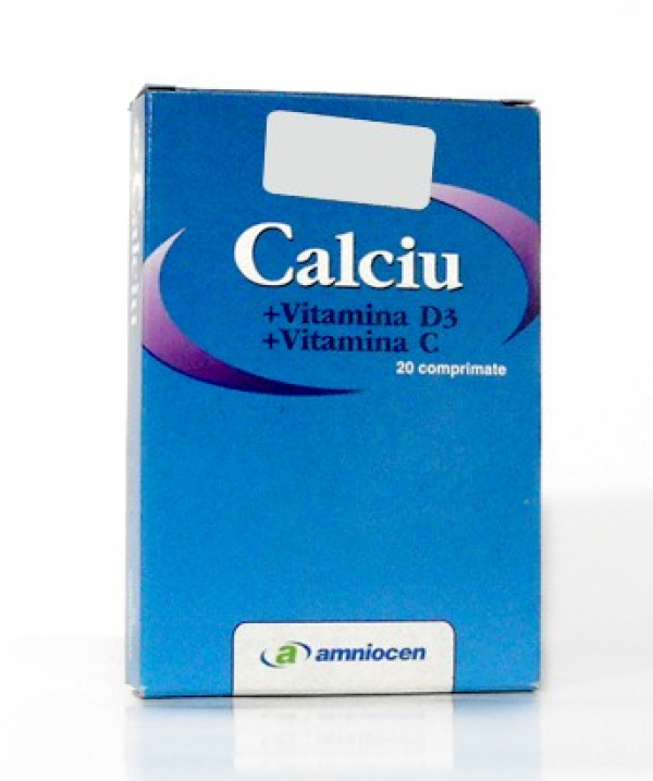 Calciu D3 vitamina C 20cp - AMNIOCEN