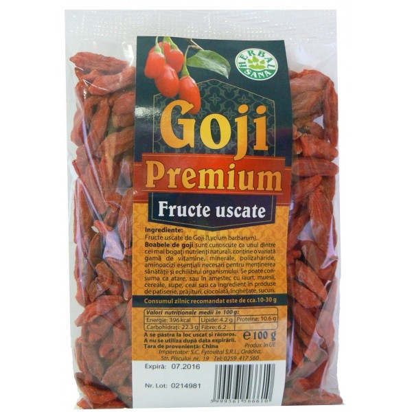 Goji fructe uscate premium 100g - HERBAL SANA