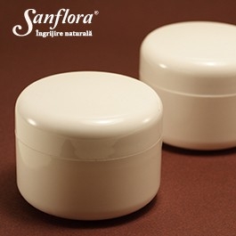 Borcanel plastic alb cu capac 100ml - SANFLORA