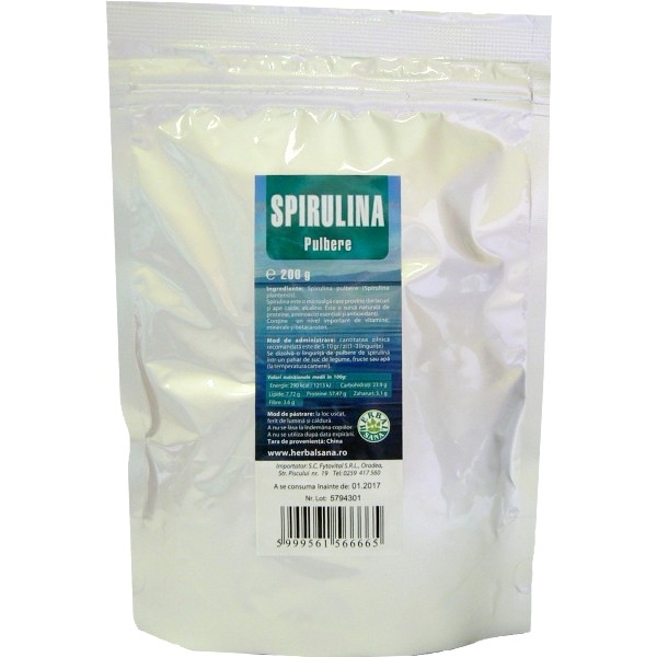 Pulbere spirulina 200g - HERBAL SANA