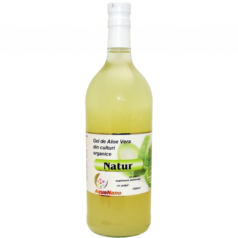 Suc gel aloe vera cu pulpa AloeNatur plastic 1L - AQUA NANO