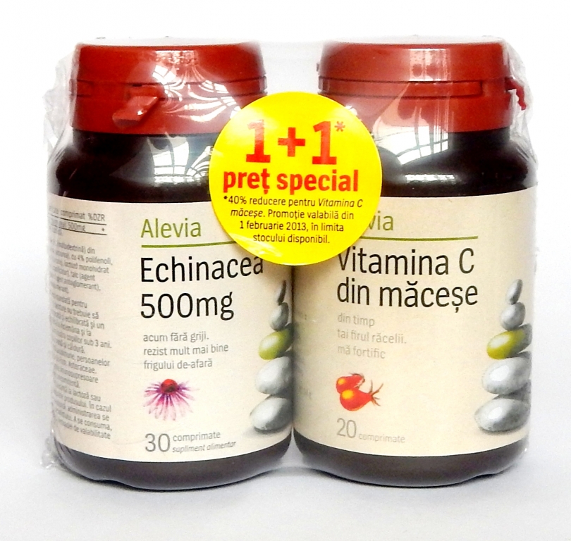 Kit Intareste organismul [echinaceea 30cp+vitamina C macese 20cp] 2b - ALEVIA
