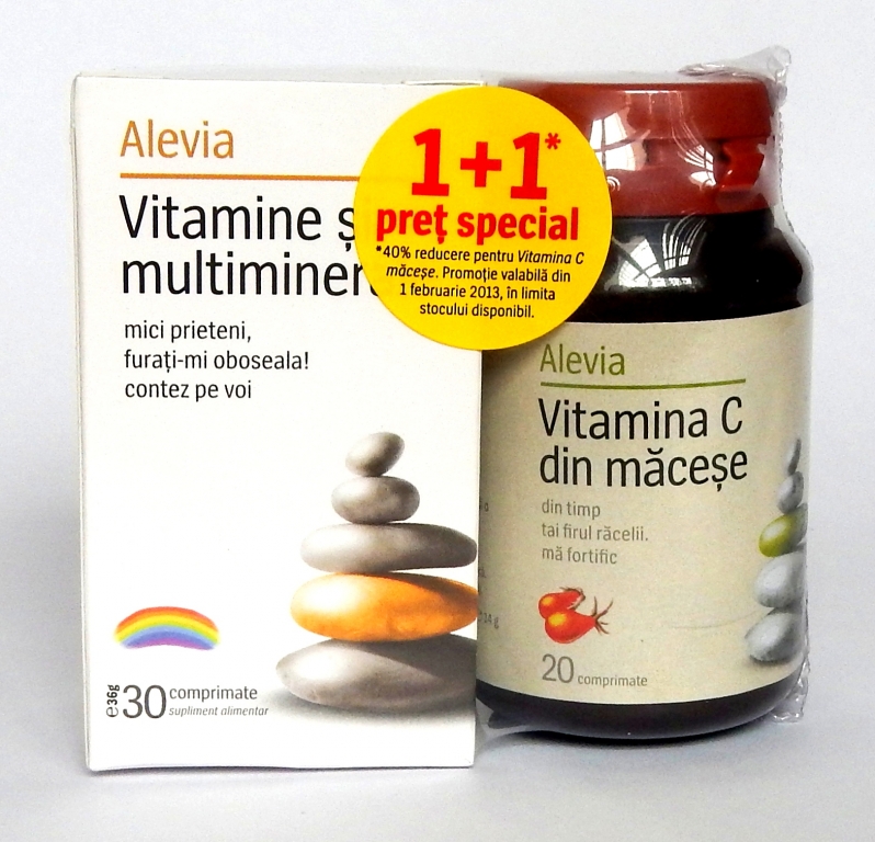 Pachet Vitamine multiminerale 30cp+Vitamina C 20cp - ALEVIA
