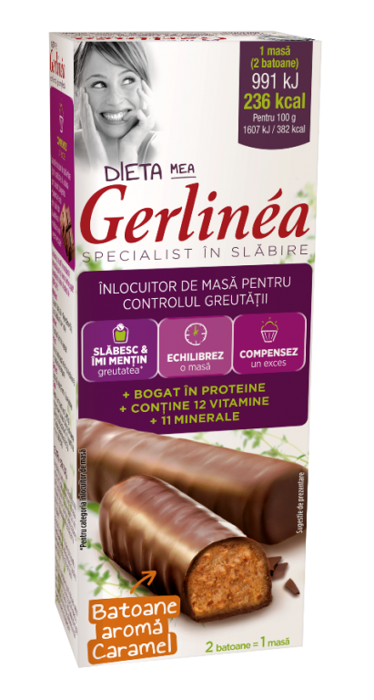 Batoane inlocuire masa ciocolata crema caramel 2x31g - GERLINEA