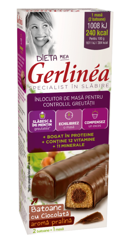 Batoane inlocuire masa ciocolata pralina 2x31g - GERLINEA