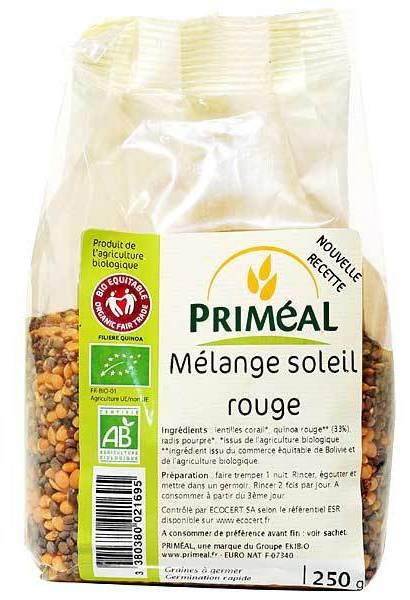 Mix seminte soare rosu pt germinat eco 250g - PRIMEAL