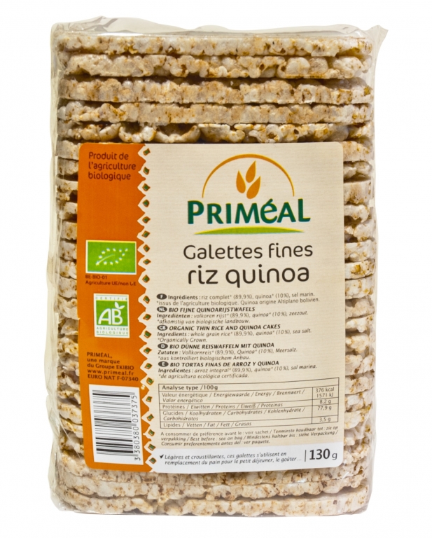 Rondele expandate fine orez quinoa cu sare eco 130g - PRIMEAL