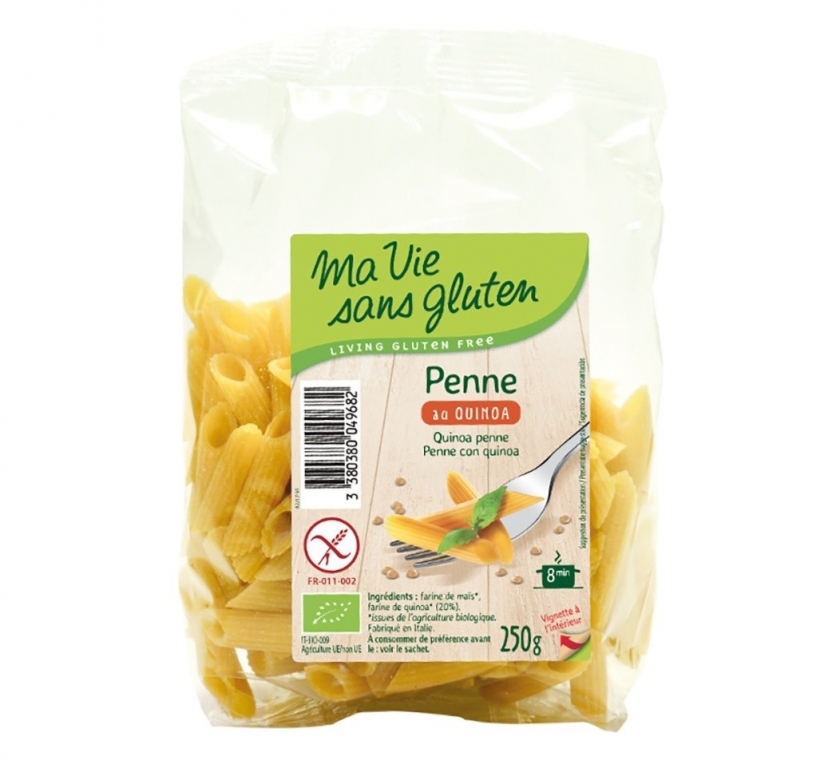 Paste penne porumb quinoa eco 250g - MA VIE SANS GLUTEN