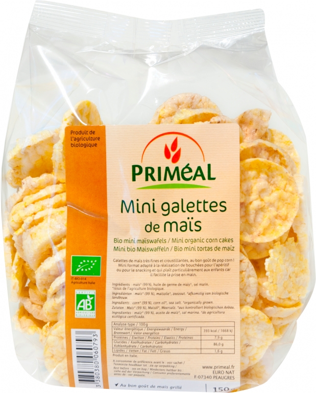 Minirondele expandate porumb cu sare eco 150g - PRIMEAL