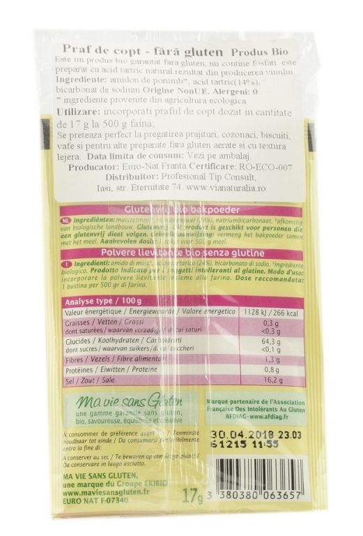 Praf copt amidon porumb eco 3x17g - MA VIE SANS GLUTEN