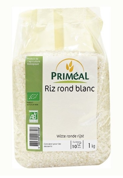 Orez bob rotund alb eco 1kg - PRIMEAL