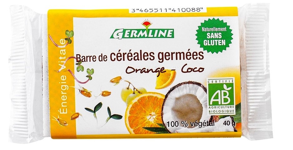 Baton cereale germinate portocale cocos eco 40g - GERMLINE