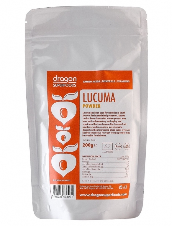 Pulbere lucuma eco 200g - DRAGON SUPERFOODS