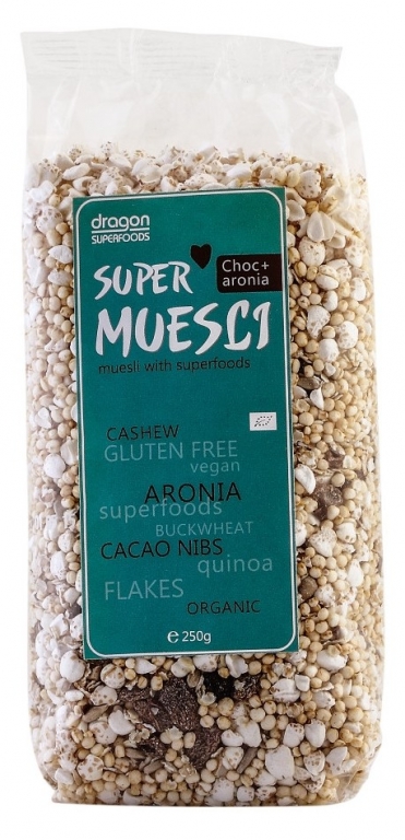 Super musli aronia miez boabe cacao bio 250g - DRAGON SUPERFOODS