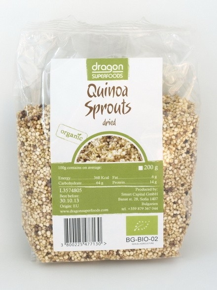 Quinoa alba germinata boabe eco 200g - DRAGON SUPERFOODS