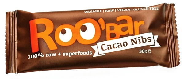 Baton cacao nibs migdale raw bio 30g - ROOBAR