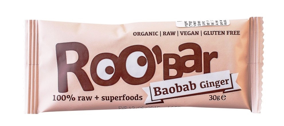 Baton baobab ghimbir raw bio 30g - ROOBAR