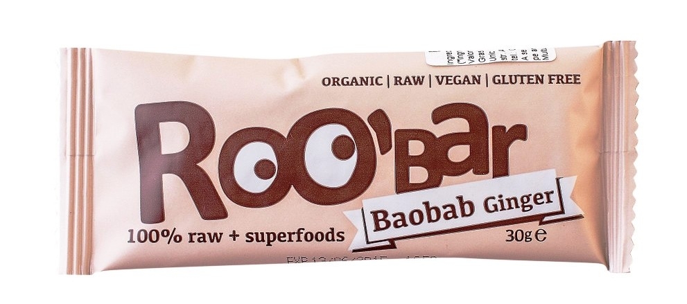 Baton baobab ghimbir raw bio 30g - ROOBAR