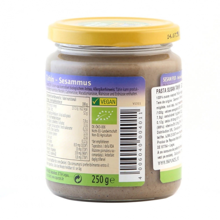 Pasta susan integral Tahini eco 250g - RAPUNZEL