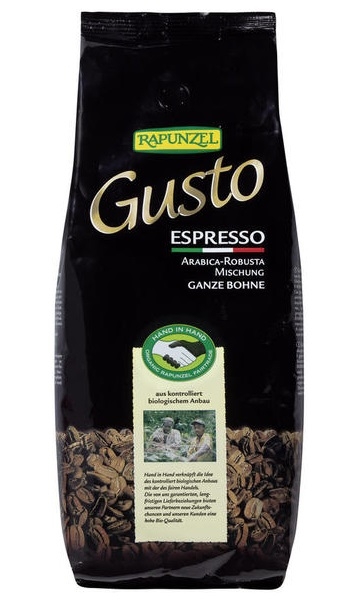 Cafea boabe arabica espresso Gusto eco 250g - RAPUNZEL