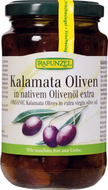 Masline kalamata cu samburi ulei masline eco 335g - RAPUNZEL