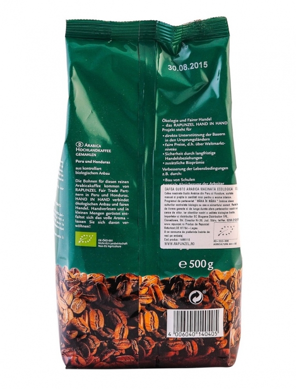 Cafea macinata arabica Gusto eco 500g - RAPUNZEL